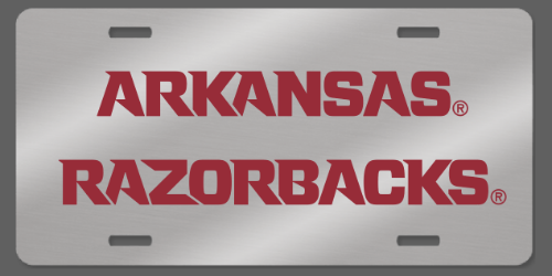 Razorbacks front license plate