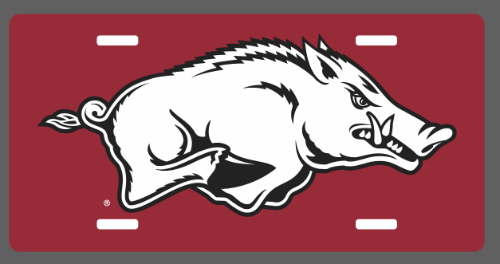 Razorbacks front license plate