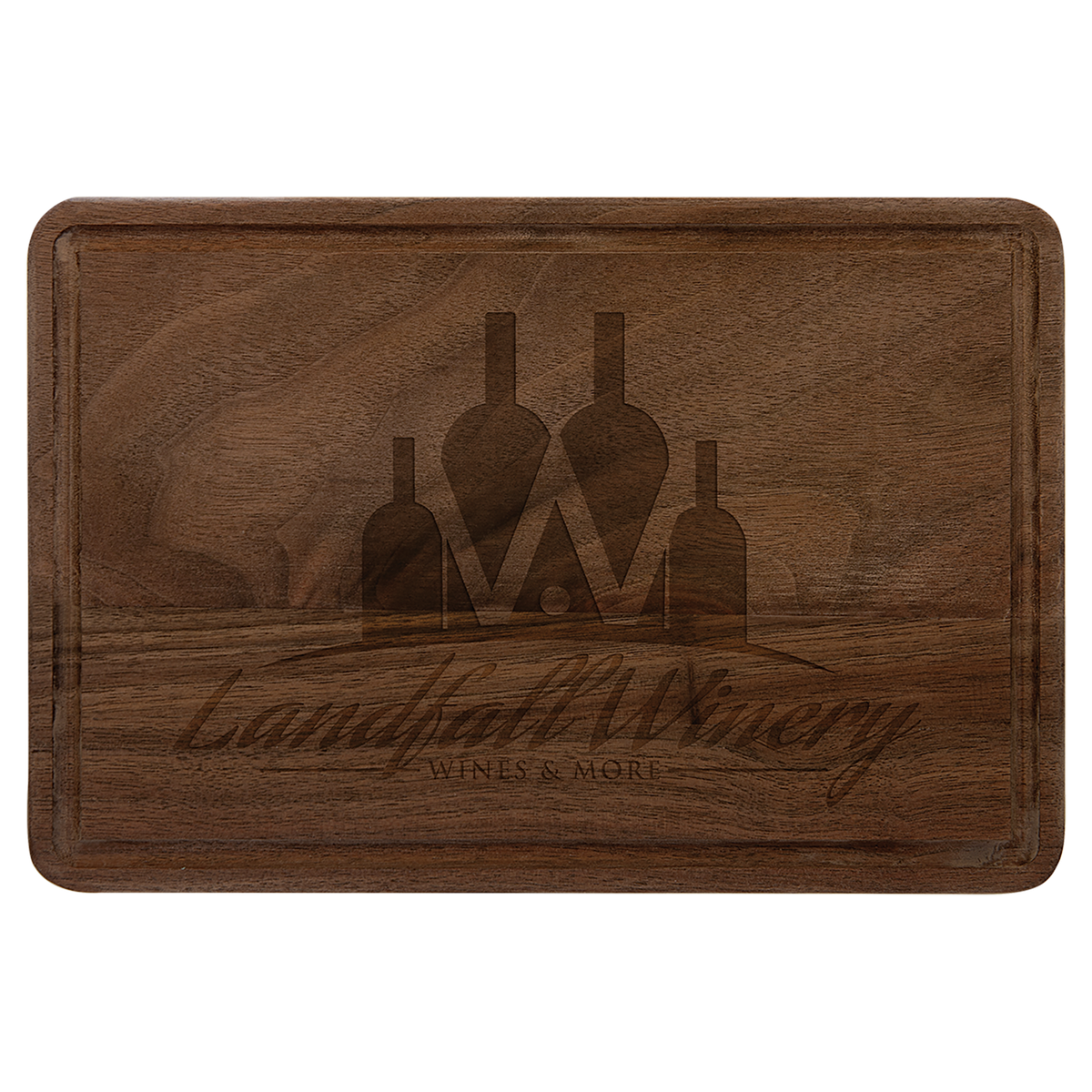 9" x 6" Walnut cutting board with drip ring