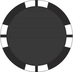 Black Reverse Stripe poker chip